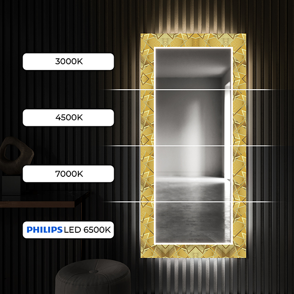 Appuyez simplement sur l'interrupteur pour allumer ou éteindre rapidement et intuitivement le rétroéclairage LED de votre miroir décoratif !