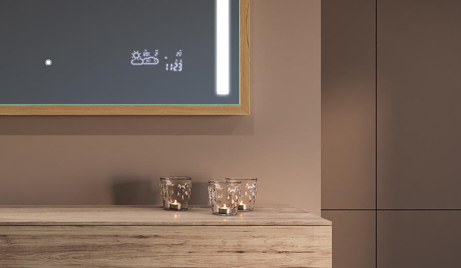 Miroir rectangulaire en métal avec lumière – miroir décoratif | ARTFORMA