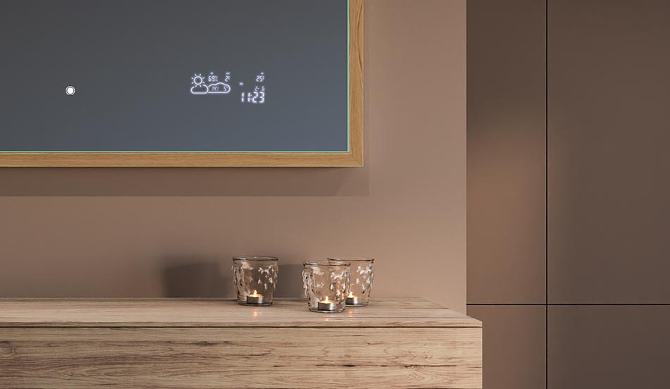 Miroir rectangulaire en métal avec lumière – miroir décoratif | ARTFORMA