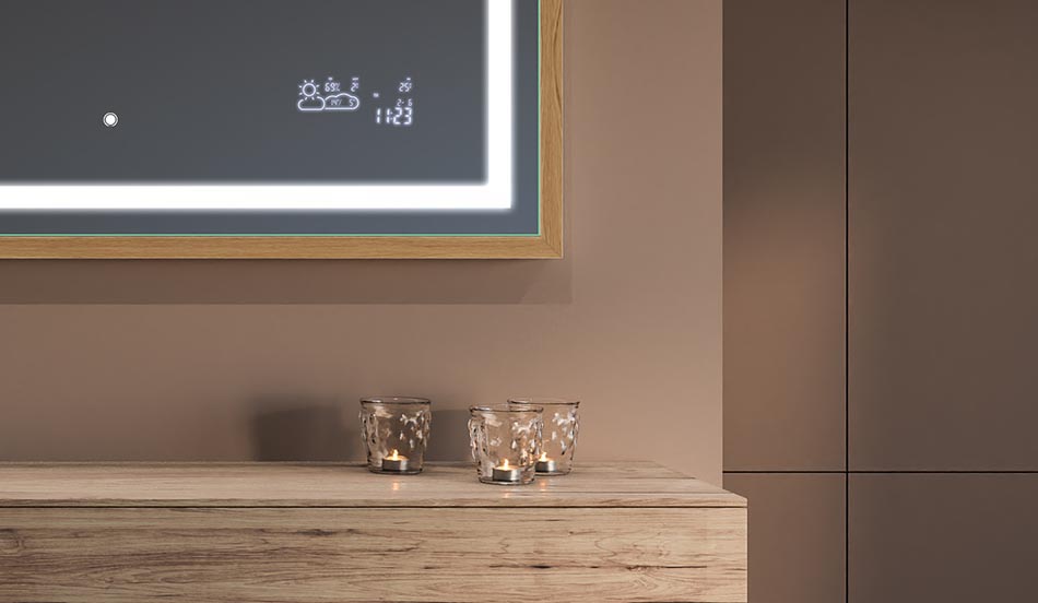 Miroir rectangulaire en métal avec lumière – miroir décoratif | ARTFORMA