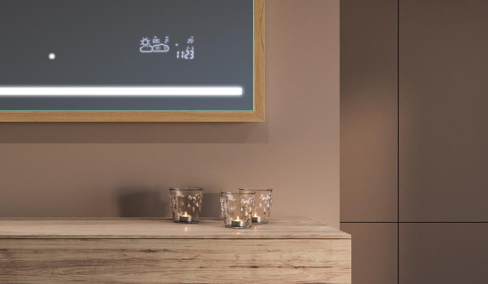 Miroir rectangulaire en métal avec lumière – miroir décoratif | ARTFORMA