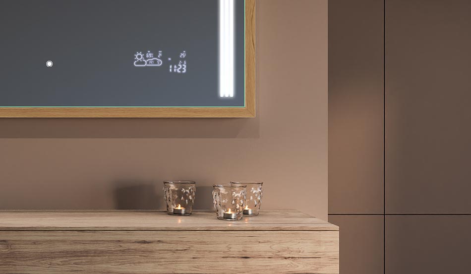 Miroir rectangulaire en métal avec lumière – miroir décoratif | ARTFORMA