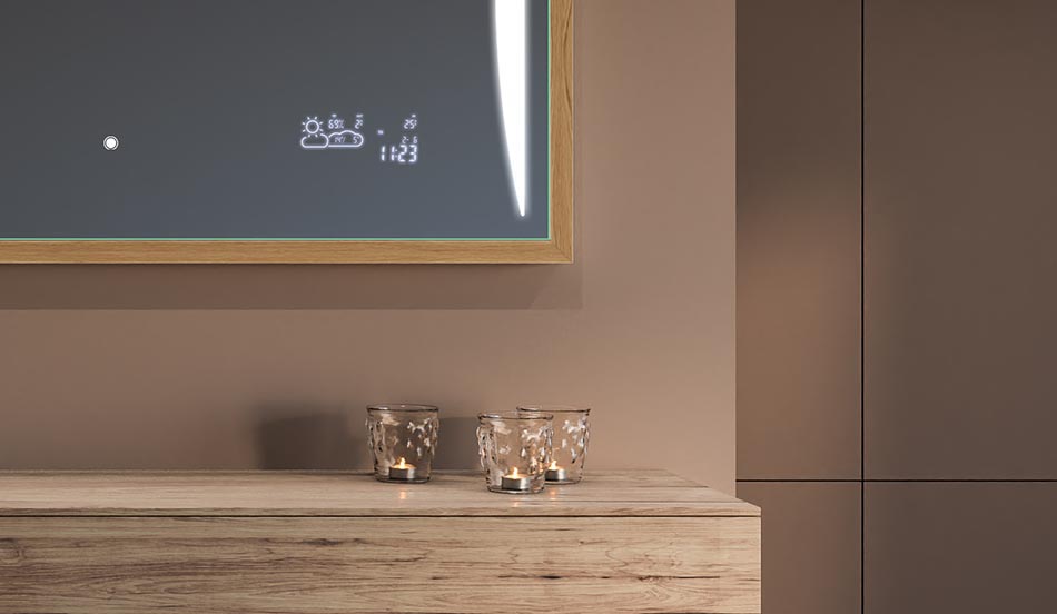 Miroir rectangulaire en métal avec lumière – miroir décoratif | ARTFORMA