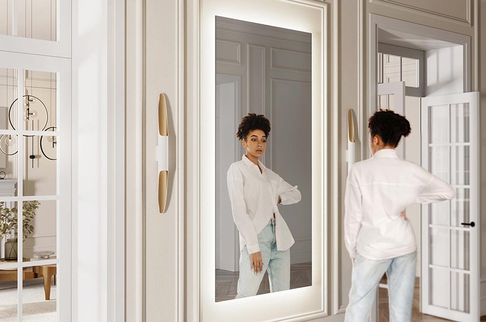 Les miroirs les plus sublimes de notre collection sont des vitres lisses et transparentes sans cadre. Les formes délicates du miroir apporteront de la légèreté à toute salle de bains, et grâce à leur nature décorative, vous créerez une atmosphère unique dans votre salle de bains. L'éclairage LED fantaisie laisse une lueur sur le mur, exposant le miroir de manière étonnante.