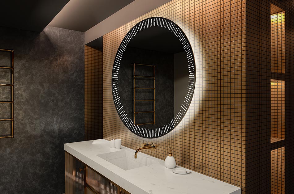 Miroir Premium rond avec lumière intégrée – miroir décoratif | ARTFORMA