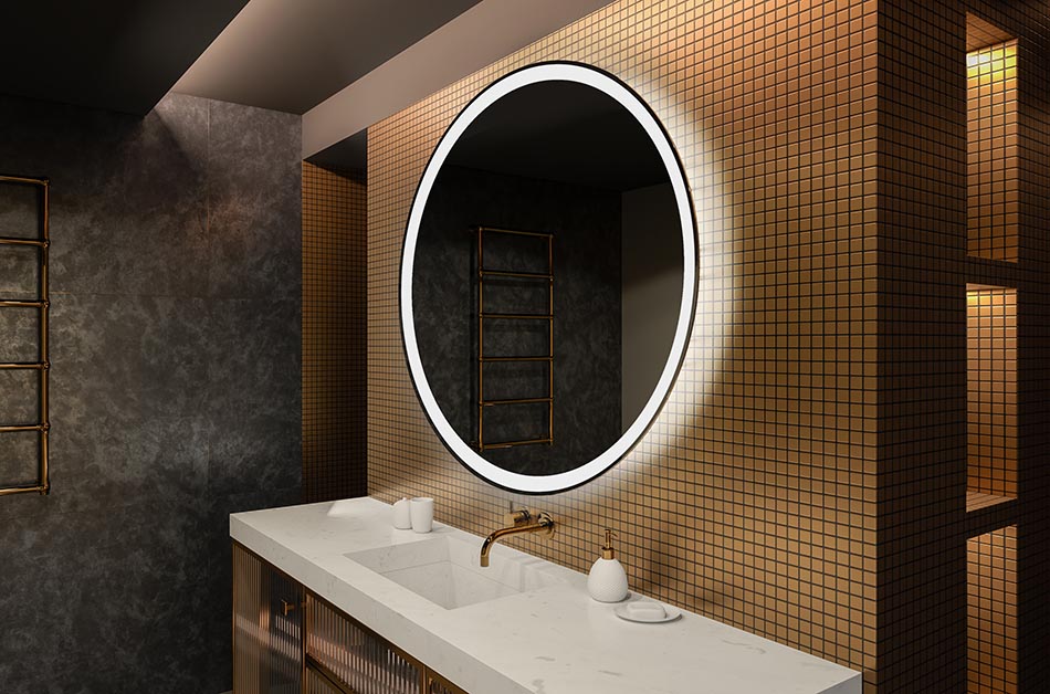 Miroir Premium rond avec lumière intégrée – miroir décoratif | ARTFORMA