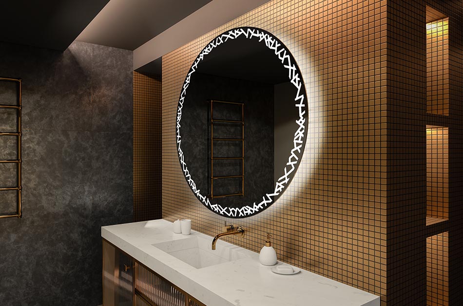 Miroir Premium rond avec lumière intégrée – miroir décoratif | ARTFORMA