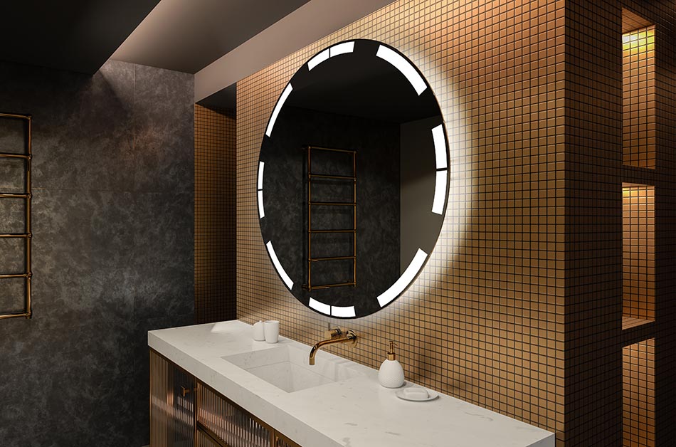 Miroir Premium rond avec lumière intégrée – miroir décoratif | ARTFORMA
