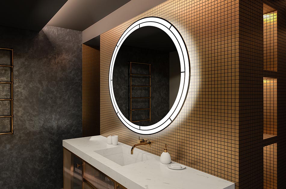 Miroir Premium rond avec lumière intégrée – miroir décoratif | ARTFORMA