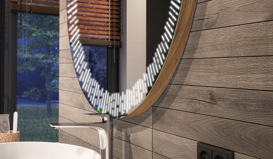 Miroir LED rond avec lumière d’ambiance – miroir lumineux | ARTFORMA