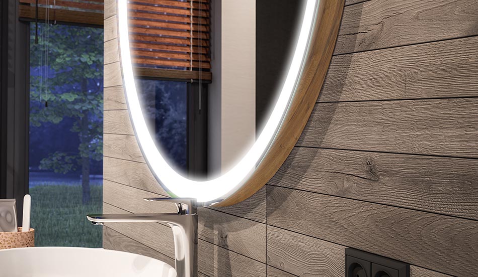 Miroir LED rond avec lumière d’ambiance – miroir lumineux | ARTFORMA