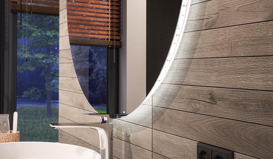Miroir LED rond avec lumière d’ambiance – miroir lumineux | ARTFORMA