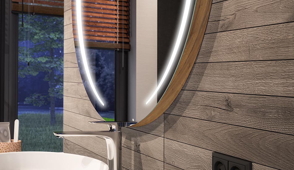 Miroir LED rond avec lumière d’ambiance – miroir lumineux | ARTFORMA