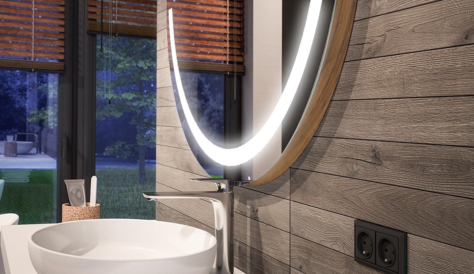 Miroir LED rond avec lumière d’ambiance – miroir lumineux | ARTFORMA