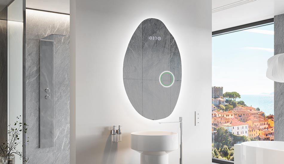 Miroir irrégulier avec éclairage LED d’ambiance – miroir décoratif | ARTFORMA