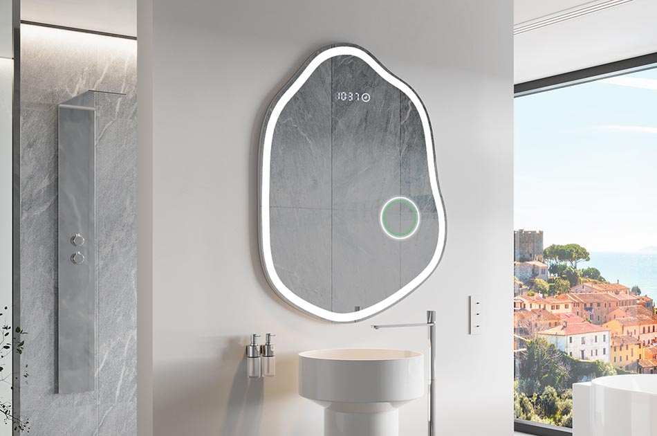 Miroir irrégulier avec éclairage LED d’ambiance – miroir décoratif | ARTFORMA