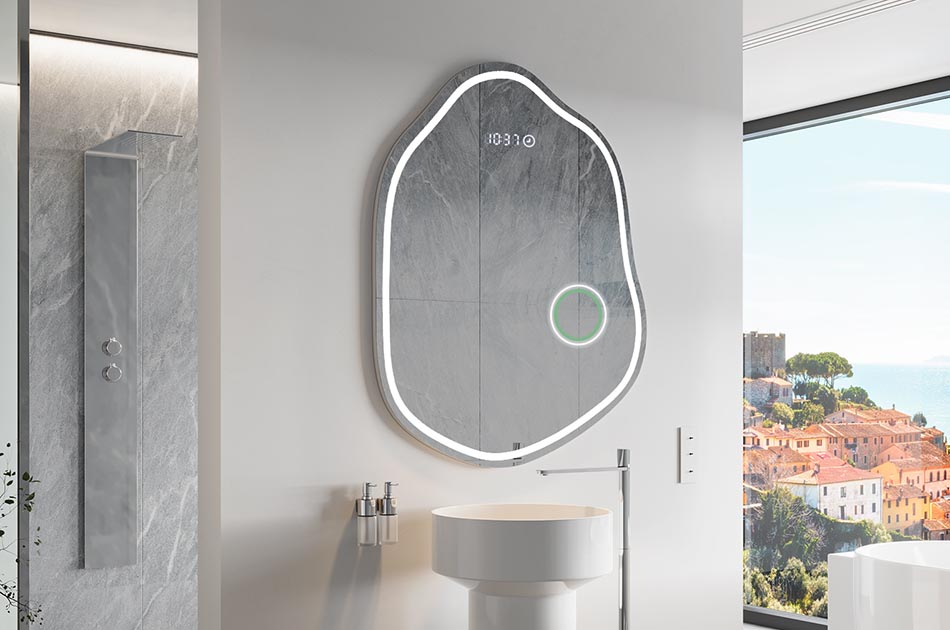 Miroir irrégulier avec éclairage LED d’ambiance – miroir décoratif | ARTFORMA