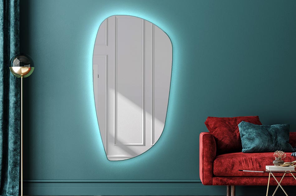 Miroir irrégulier avec éclairage LED d’ambiance – miroir décoratif | ARTFORMA
