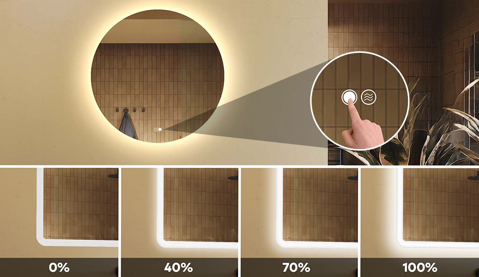Modifiez l’intensité lumineuse du miroir de votre salle de bain !