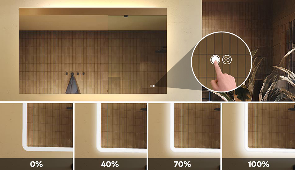 Modifiez l’intensité lumineuse du miroir de votre salle de bain !