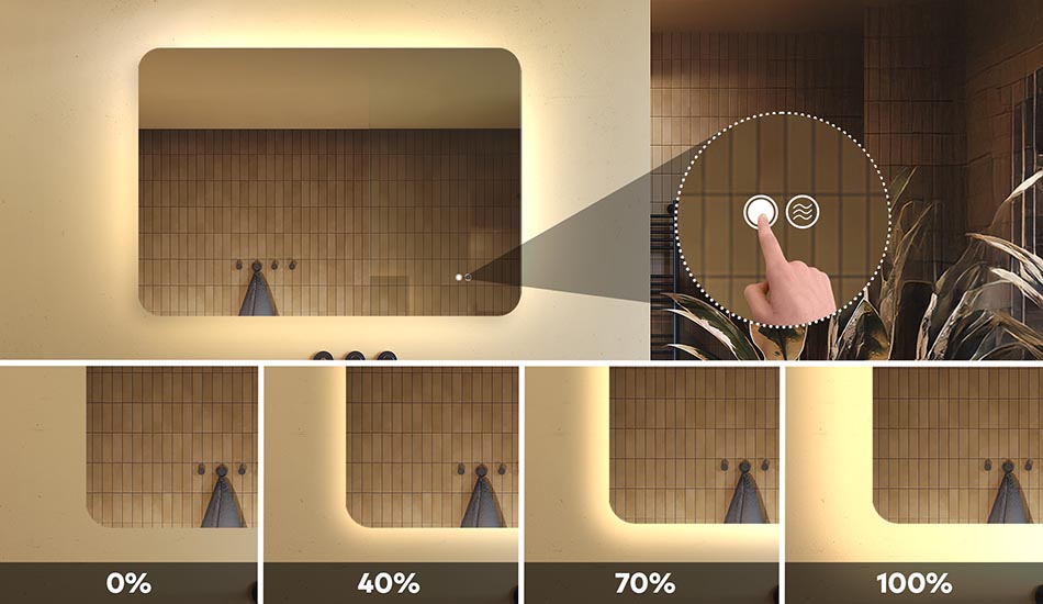 Modifiez l’intensité lumineuse du miroir de votre salle de bain !