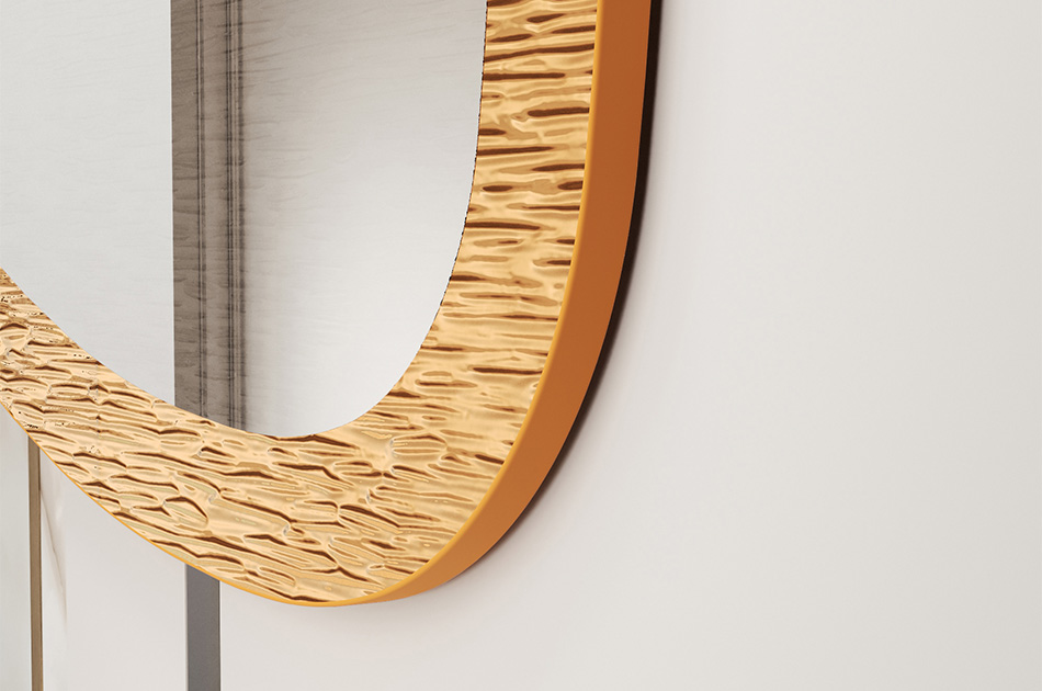 Miroir unique dans un cadre métallique sur mesure. Adaptez-le à vos besoins