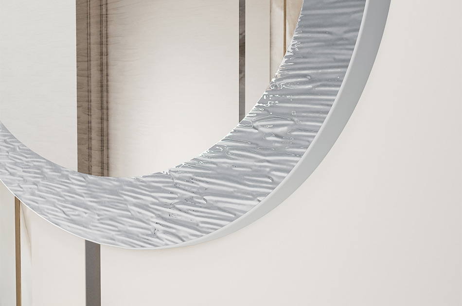 Miroir unique dans un cadre métallique sur mesure. Adaptez-le à vos besoins