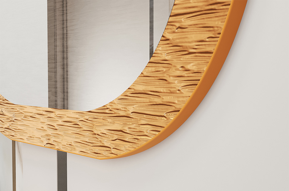 Miroir unique dans un cadre métallique sur mesure. Adaptez-le à vos besoins