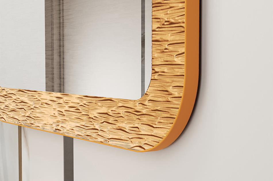 Miroir unique dans un cadre métallique sur mesure. Adaptez-le à vos besoins