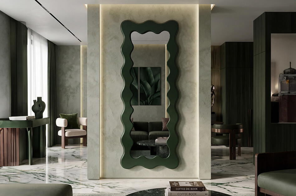 Miroir dans un cadre en MDF