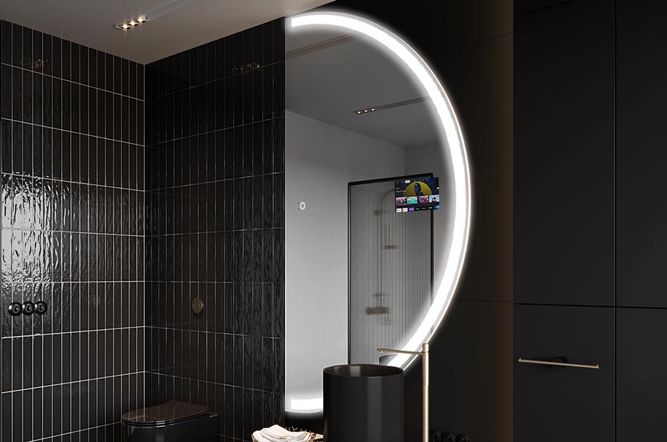 Miroir connecté au design organique – miroir intelligent | ARTFORMA