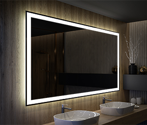 Rectangulaire Illumination LED Miroir Sur Mesure Eclairage Salle De Bain  L55 - Artforma