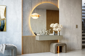 Miroir en quart de cercle