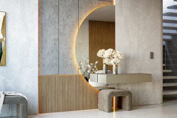 Miroirs en demi-cercle