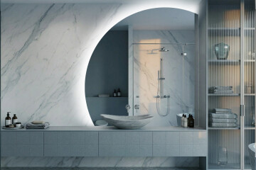 Miroir en quart de cercle