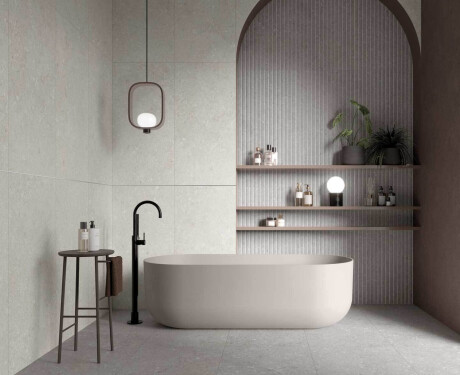 Carrelage en grès cérame pour sol, 60 x 120 cm, beige mat, A4H1099 Shellstone Beige