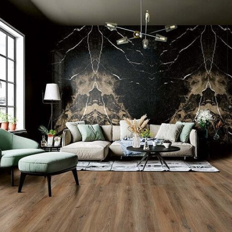Carrelage en grès émaillé pour sol, 60 x 120, avec veines dorées, mat, rectifié, A4H110 Pierre Black #3