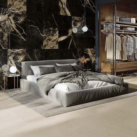 Carrelage en grès émaillé pour sol, 60 x 120, avec veines dorées, mat, rectifié, A4H110 Pierre Black #4