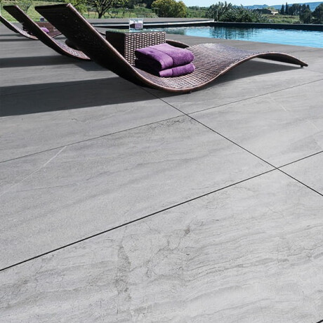 Carrelage en grès émaillé pour sol, 60 x 120 cm, gris pierre mat, A4H1131 Agathos Grey #10