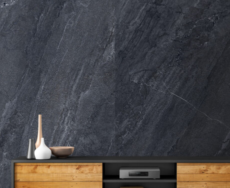 Carrelage en grès émaillé pour sol, 120 x 280 cm, anthracite, aspect pierre, mat, A4H1137 Agathos Anthracite