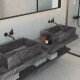 Carrelage en grès émaillé pour sol, 60 x 120 cm, anthracite, aspect pierre, mat, A4H1139 Agathos Anthracite #7
