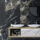 Carrelage en grès cérame grand format 120 x 270 cm, noir mat avec des veines dorées, rectifié, A4H196 Pierre Black #1