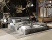 Carrelage en grès émaillé pour sol Pierre Black 120 x 120 cm, noir brillant avec des veines dorées, rectifié A4H197