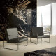 Carrelage en grès émaillé pour sol Pierre Black 120 x 120 cm, noir brillant avec des veines dorées, rectifié A4H197 #2