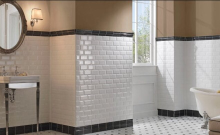 Carrelage mural en céramique biseauté 10x20, blanc brillant, biseauté A4H22 Blanco Brillo
