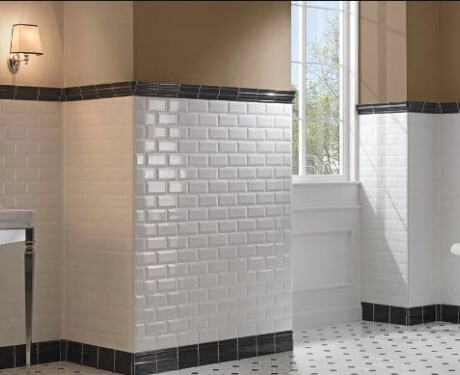 Carrelage mural en céramique biseauté 10x20, blanc brillant, biseauté A4H22 Blanco Brillo
