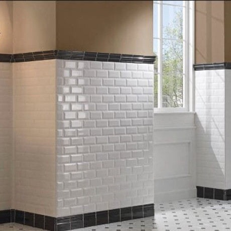 Carrelage mural en céramique biseauté 10x20, blanc brillant, biseauté A4H22 Blanco Brillo #1