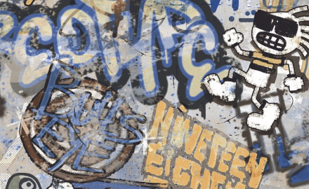 Carrelage en grès émaillé pour sol, 120 x 280 cm, gris mat, rectifié, A4H248 City Graffiti Grey