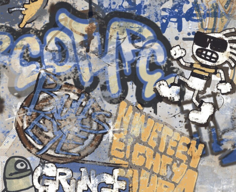 Carrelage en grès émaillé pour sol, 120 x 280 cm, gris mat, rectifié, A4H248 City Graffiti Grey