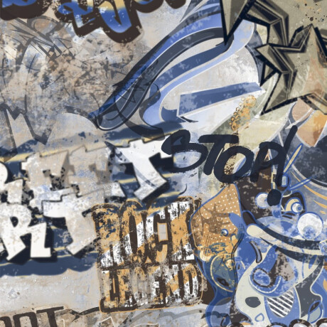 Carrelage en grès émaillé pour sol, 120 x 280 cm, gris mat, rectifié, A4H248 City Graffiti Grey #6